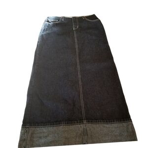Manager Classic Denim Skirt High Slit Size 29